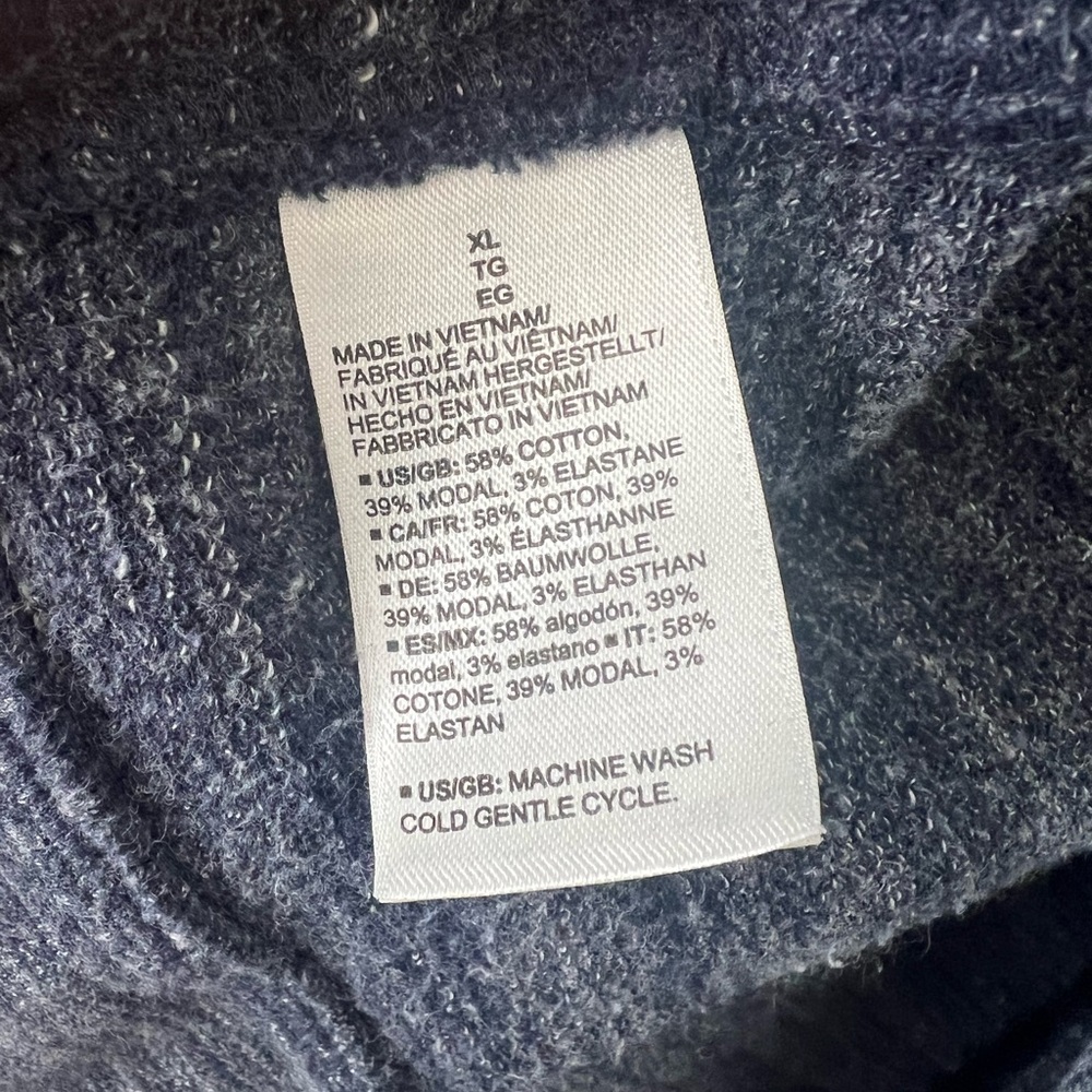 Daily Ritual Heathered Blue Open Front Cocoon Cardigan Cotton Modal Blend XL - Picture 4 of 4